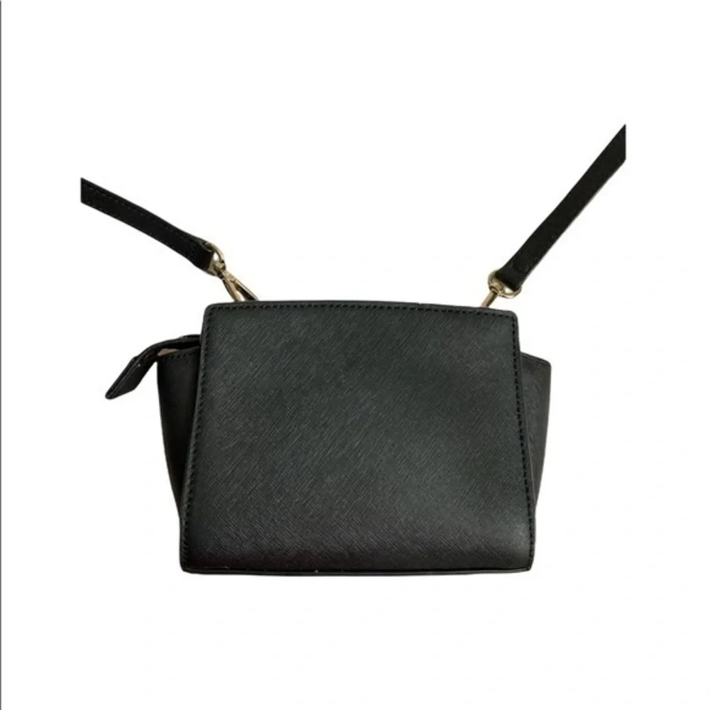 Michael kora black saffiano leather mini Selma crossbody bag